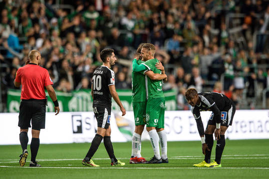 Hammarbys Björn Paulsen och David Fällman jublar