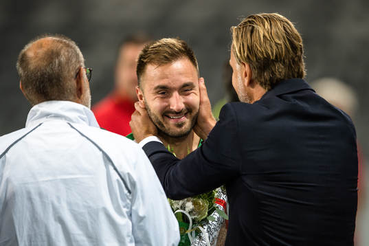 Hammarbys Muamer Tankovic och sportchef Jesper Jansson