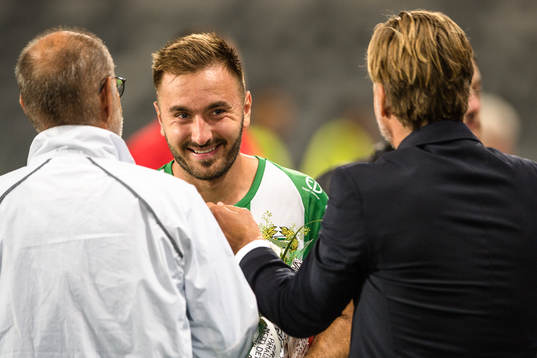 Hammarbys Muamer Tankovic och sportchef Jesper Jansson