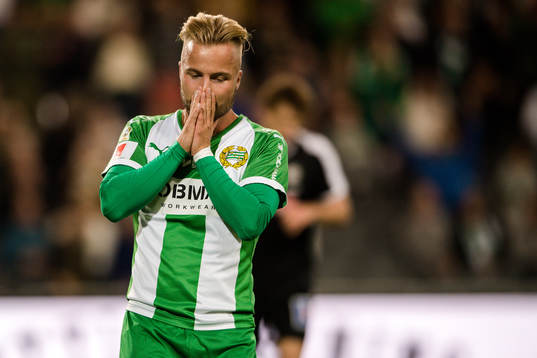 Hammarbys Sander Svendsen reagerar