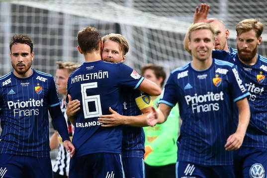 Djurgårdens spelare jublar