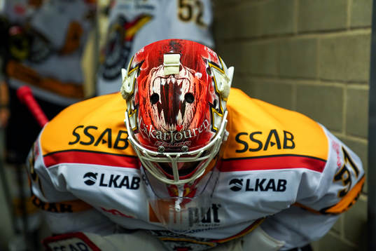 Luleås målvakt Niklas Rubins målvaktsmask