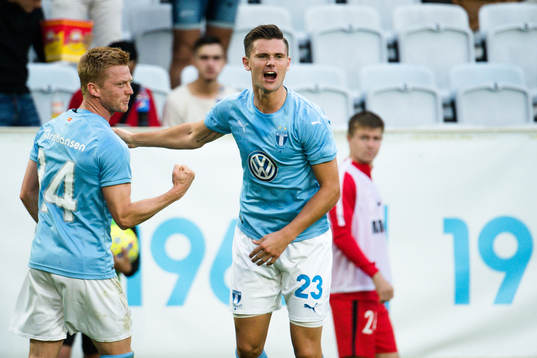 Anders Christiansen and Marcus Antonsson of Malmö FF