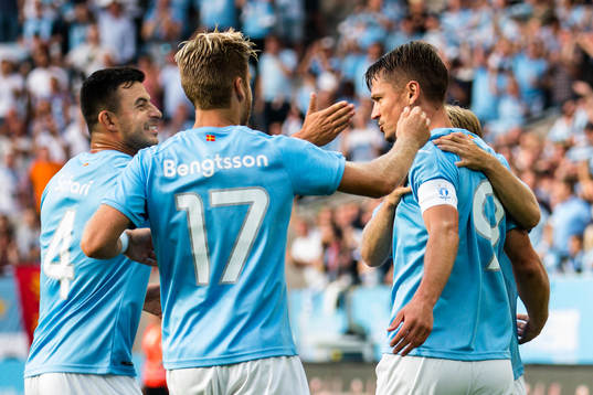 Markus Rosenberg of Malmö FF celebrates the 1-0 goal