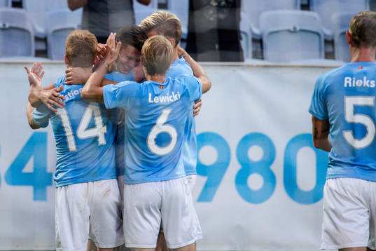 Marcus Antonsson of Malmö FF celebrates the 2-0 goal