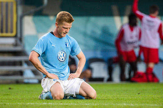 Anders Christiansen of Malmö FF looks dejected