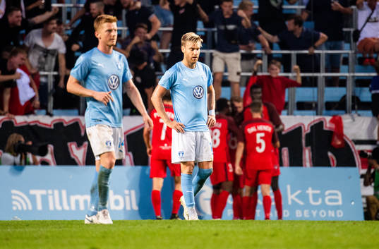 Anders Christiansen and Romain Gall of Malmö FF looks