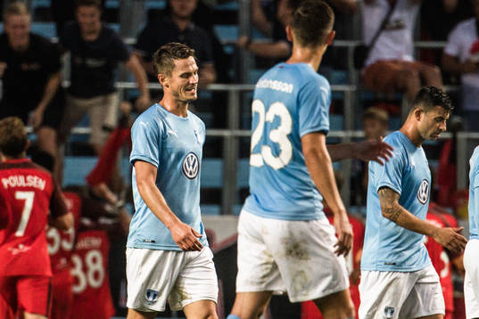 Markus Rosenberg of Malmö FF looks dejected