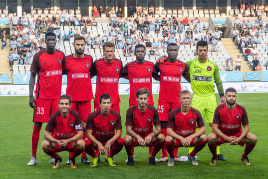 Starting Eleven of Midtjylland prior the UEFA Europa League