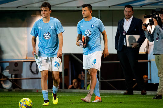 Andreas Vindheim and Behrang Safari of Malmö FF looks