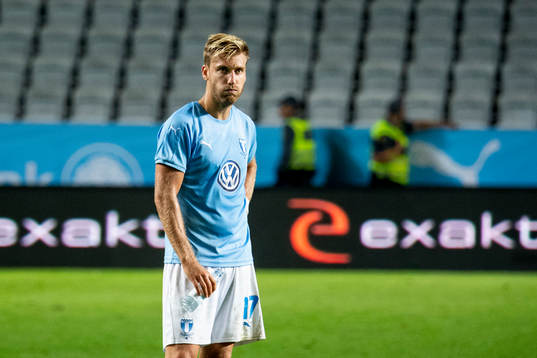 Rasmus Bengtsson of Malmö FF looks dejected