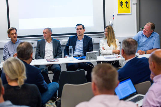 Dr Tim Crabbe, Liam McGroarty, UEFA, Razvan Burleanu,