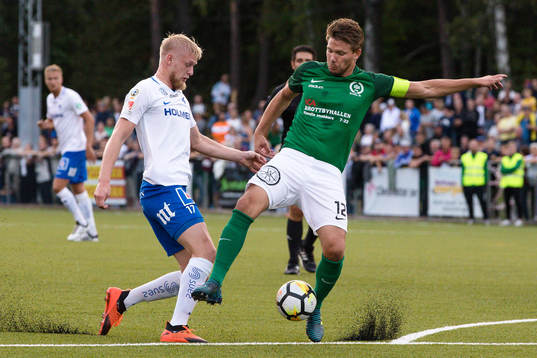 Norrköpings Kalle Holmberg och Brottbys Fredrik Fhanér