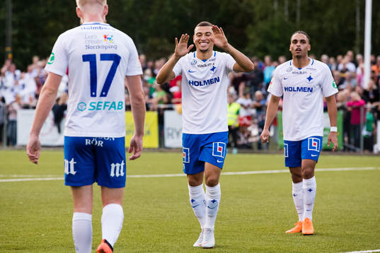 Norrköpings Kalle Holmberg och Alexander Jakobsen jublar