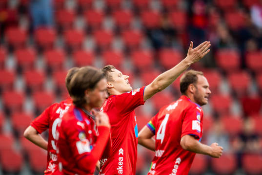 Helsingborgs Andri Runar Bjarnason jublar