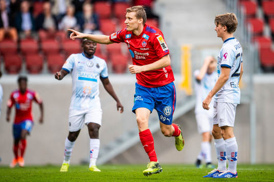 Helsingborgs Andri Runar Bjarnason jublar