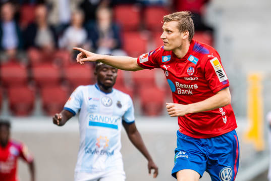 Helsingborgs Andri Runar Bjarnason jublar