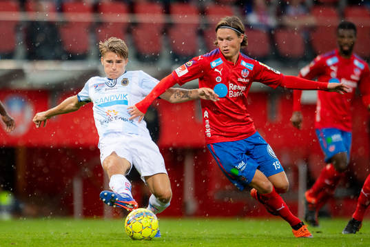 Helsingborgs Max Svensson och Gefles Sebastian Sandlund