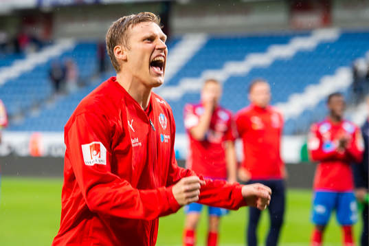 Helsingborgs Anda Runar Bjärnason jublar