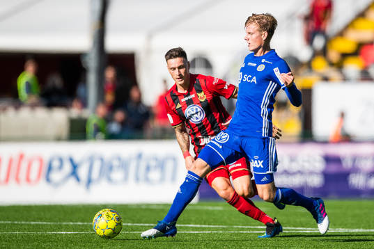 Sundsvalls Eric Björkander och Östersunds Jamie Hopcutt i