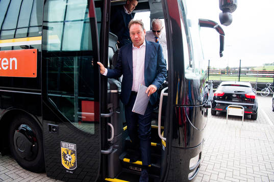 Leonid Slutskij, head coach of Vitesse, arrives at the