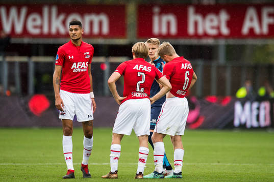 Bjørn Maars Johnsen and Jonas Svensson of AZ Alkmaar,
