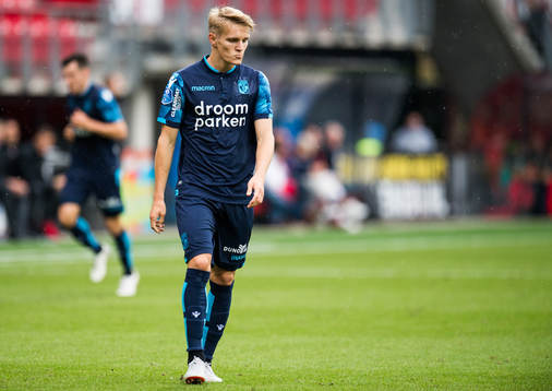 Martin Ødegaard of Vitesse looks dejected