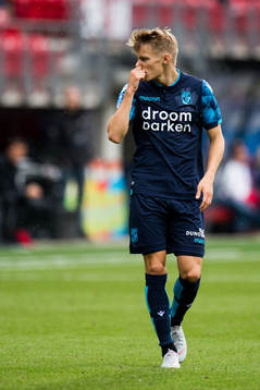 Martin Ødegaard of Vitesse looks dejected