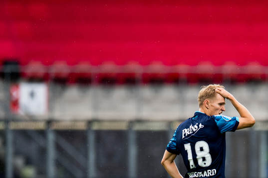 Martin Ødegaard of Vitesse looks dejected