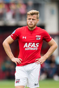 Fredrik Midtsjø of AZ Alkmaar looks dejected