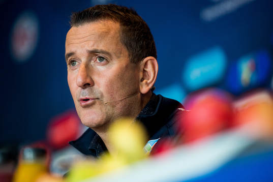 Per Joar Hansen, assistant coach of Norway, presents the