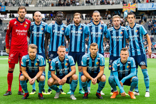 Djurgårdens startelva nder fotbollsmatchen i Allsvenskan