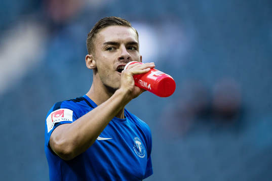 Trelleborgs Felix Hörberg innan fotbollsmatchen i