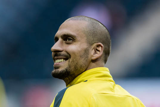 s Panos Dimitriadis innan fotbollsmatchen i Allsvenskan