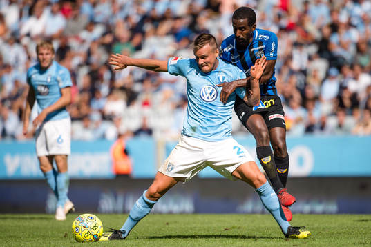 Malmö FFs Eric Larsson och Sirius Mohammed Saeid