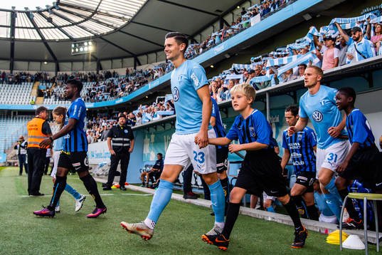 Malmö FFs Marcus Antonsson och Franz Brorsson går på plan