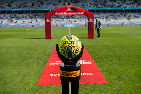 Allsvenskans matchboll från Select framför svenska spels