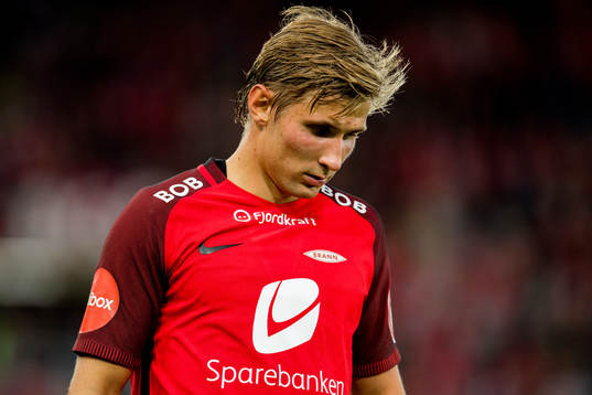 Steffen Lie Skålevik of Brann looks dejected