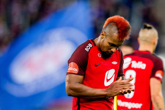 Bismar Acosta of Brann looks dejected