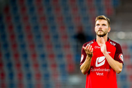 Gilli Rolantsson of Brann looks dejected
