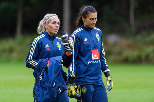 Målvakt Jennifer Falk och Zecira Musovic
