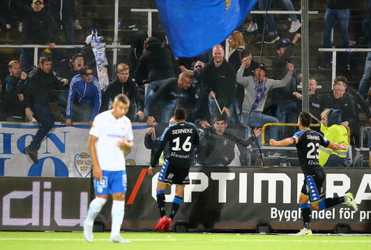 IFK Göteborgs Sargon Abraham  jublar och Norrköpings