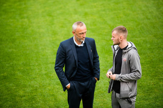 Lars Bohinen, head coach of Aalesund, and Adam Örn