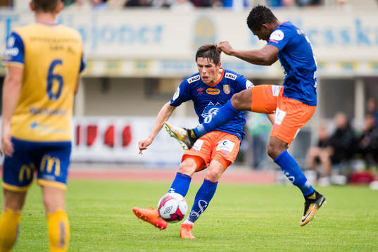 Sondre Fet of Aalesund shoots to score the 0-3 goal