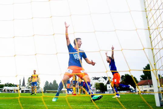 Jonas Grønner of Aalesund celebrates the 0-2 goal