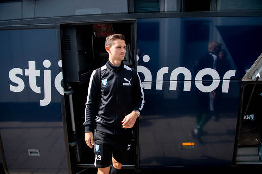 Marcus Antonsson of Malmö FF arrive at their hotel