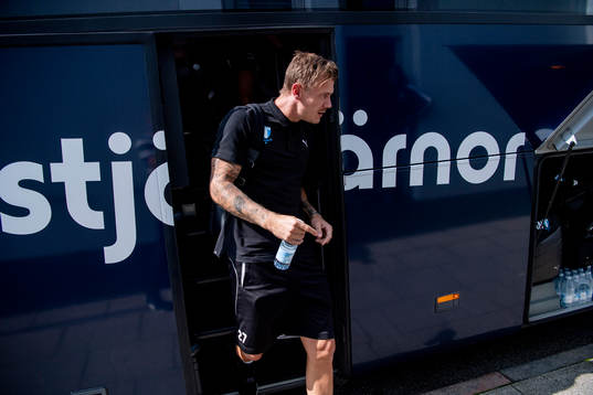 Goalkeeper Johan Dahlin of Malmö FF arrive at their hotel