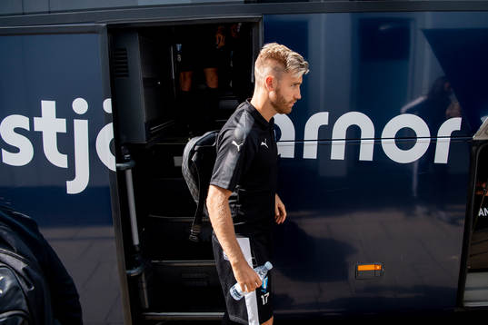 Rasmus Bengtsson of Malmö FF arrive at their hotel