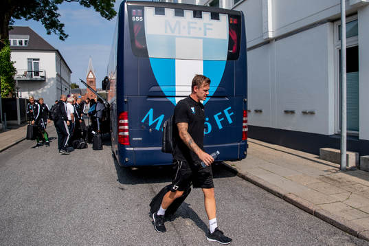 Goalkeeper Johan Dahlin of Malmö FF arrive at their hotel