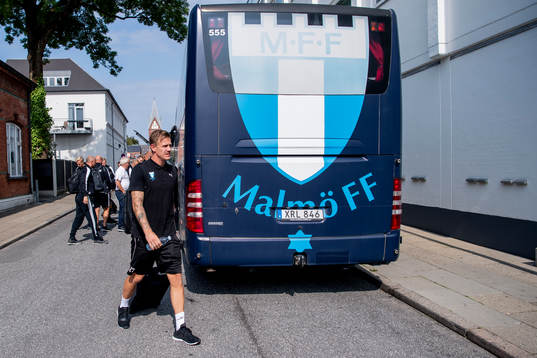 Goalkeeper Johan Dahlin of Malmö FF arrive at their hotel